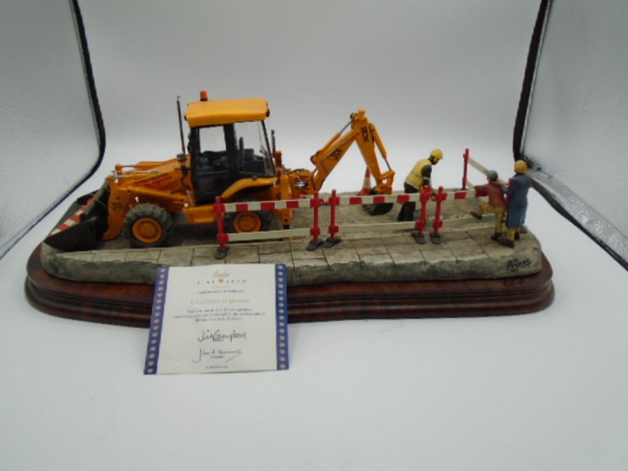 Border Fine Arts 'Essential Repairs', model B0652 limited edition 638/1750 - JCB and workmen, approx - Image 2 of 6