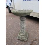 Concrete garden birdbath H80cm approx