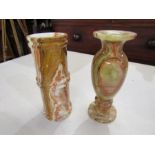 2 Onyx vases H20cm approx