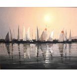 Jeremy Barlow (1945-2020)  "Blakeney High Tide", signed, original canvas, picture 50 x 40cm framed