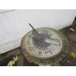 Brass sundial on concrete base H85cm approx