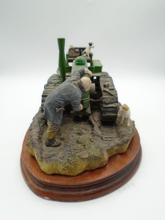 Border Fine Arts 'Starts First Time' B0702 - Fowler Diesel Crawler Mark VF, farmer and border - Image 4 of 7