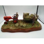 Border Fine Arts 'Cut and Crated' B0649, Allis Chalmers tractor with trailer, limited edition 1595/