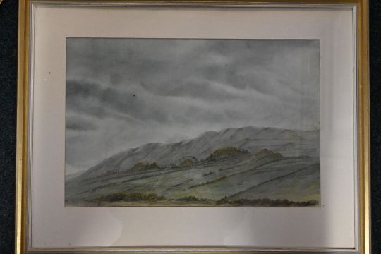 William Dow, Northumbrian Landscape watercolour, framed and glazed - Image 2 of 3