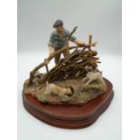 Border Fine Arts 'Hedge Laying' JH65 limited edition 101/1750 farmer and three terriers on wood