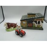 Border Fine Arts James Herriot's Country Kitchen cheese dish 754021 and Cow horseradish pot with