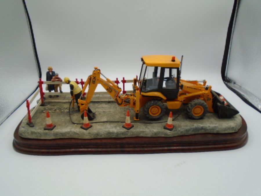 Border Fine Arts 'Essential Repairs', model B0652 limited edition 638/1750 - JCB and workmen, approx