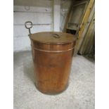 A copper lidded coal bin