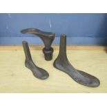 Set of 3 cast iron shoe lasts