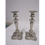 Pair of silver plated candle sticks H25cm approx
