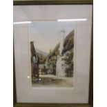 Reginald H. Smallridge (b 1903) 'Mars Hill, Lynmouth' colour etching 16x10.5" pencil signed to