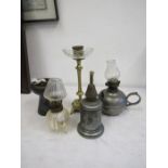 5 small vintage oil lamps inc miners lamp