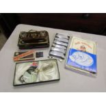 Collectors lot including ink well, vintage Rolls razor and magnifying glass etc