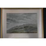 William Dow, Northumbrian Landscape watercolour, framed and glazed