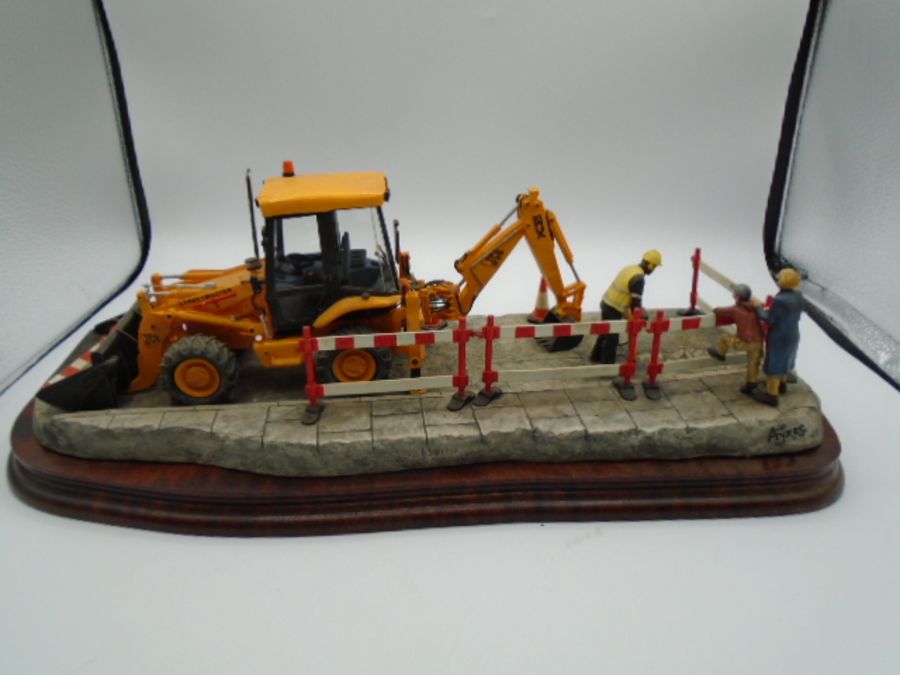 Border Fine Arts 'Essential Repairs', model B0652 limited edition 638/1750 - JCB and workmen, approx - Image 4 of 6