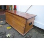 A vaulted pine chest