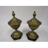 Pair of brass cups H30cm approx