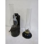 2 vintage oil lamps