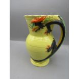 A Burleighware jug with lizard handle