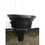 A cast iron gutter hopper- has tray in bottom to use as planter 36cm tall
