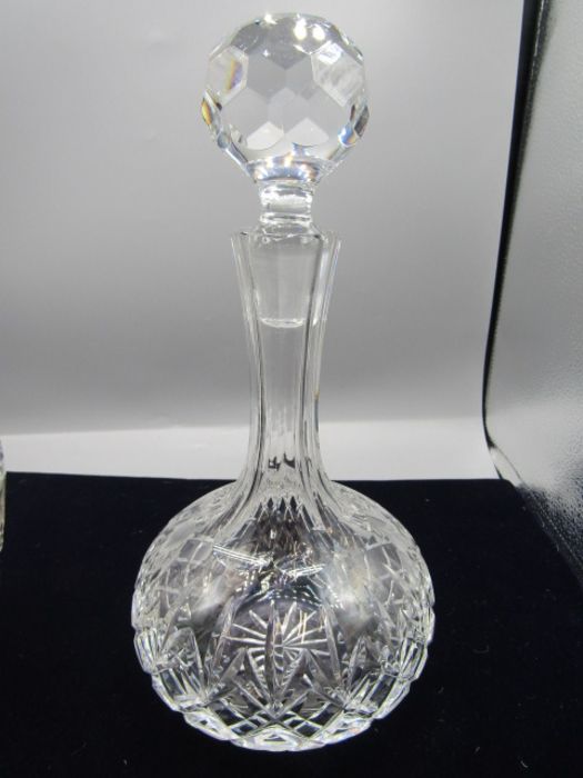 A cut glass decanter