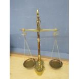 Brass Apothecary scales with weights H28cm approx
