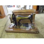 Vintage Frister & Rossmann sewing machine in wooden case
