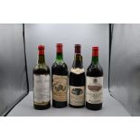 Four red wines to include 1967 Domaine De La Valette Bordeaux, 1966 Chateau Mouton Baron Philippe,