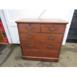 2 Short over 3 long mahogany chest of drawers with brass handles H105cm W104cm D50cm approx