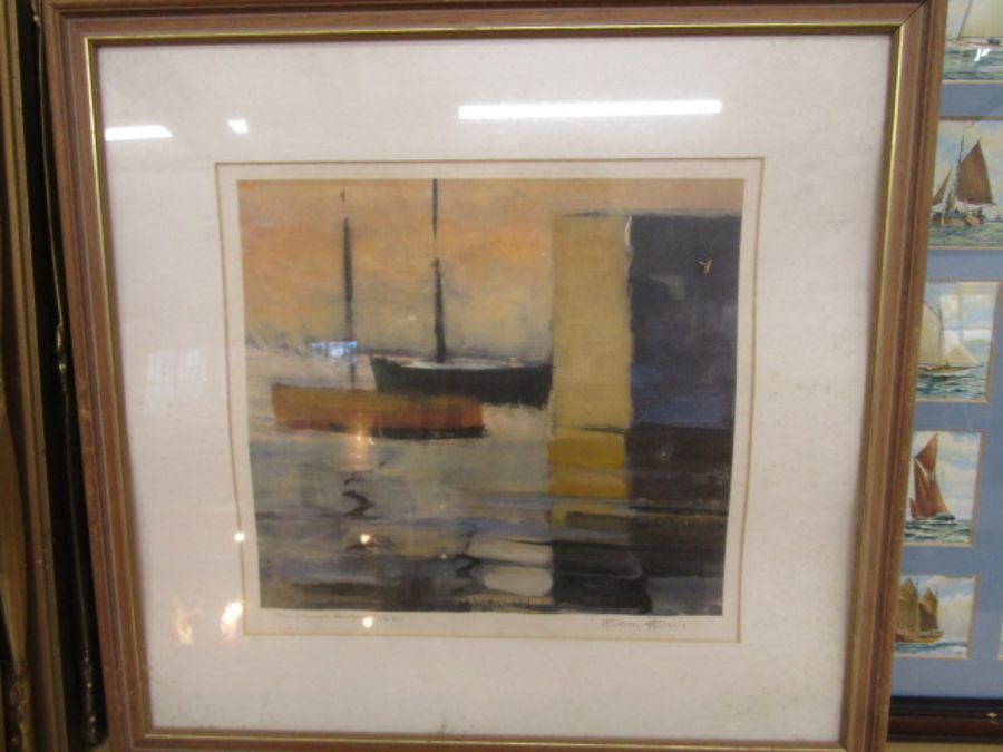 2 framed cigarette card sets and a ltd edition print of boats - Image 2 of 4