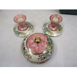 Maling candle holders and trinket pot