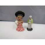 An apprentice Staffordshire piece and a mini Port  Betty Boop style lady