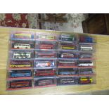 24 Corgi die-cast Buses in plastic cases