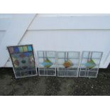 4 Stained glass leaded windows A/F