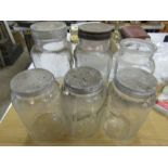 6 Vintage glass sweet jars