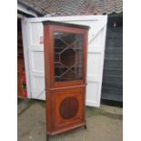 Mahogany corner display cabinet H189cm W82cm D48cm approx