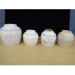4 vintage Oriental ginger jars