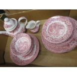 Pink willow pattern china