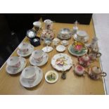 Mixed china including cups and saucers