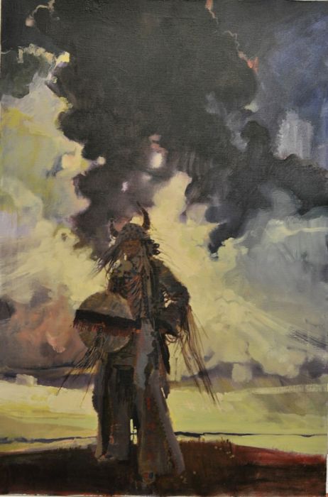 Neil Boyle (Canadian 1931-2006), late 20th century, "Buffalo warrior", oil on canvas, signed