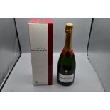 Boxed bottle of Bollinger Champagne