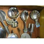 A case of small collectables inc scissors, toffee hammers, teaspoons etc