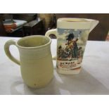 Breweriana jug 'Dewars' and a studio pottery mug by Kate Philips ceramics