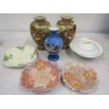 A pair Oriental vases, Troy vase and other vintage china