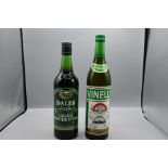 Bottle of Dales Green Ginger Wine 70cl and bottle of Vinelli Vermouth Extra Dry 70cl