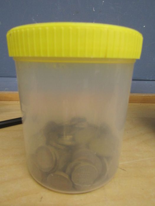 A tub of pre decimal three penny bits approx 2kg