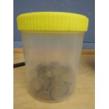 A tub of pre decimal three penny bits approx 2kg