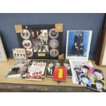 Beatles books, framed pictures and single etc