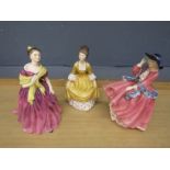 3 Royal Doulton figurines H 20cm approx