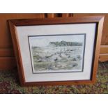 After Mary Traynor framed limited coastal print (255/450) 43cm x 51cm approx